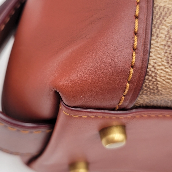 Coach Edie 31 Signature Coated Canvas /Leather Rust Prairie Floral-🔥LIKE NEW🔥 - Picture 7 of 16